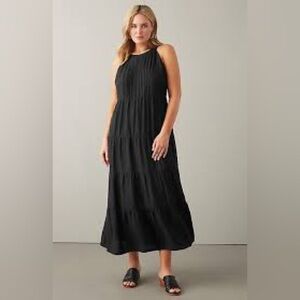 J. Jill Black Tiered Sleeveless Maxi Dress